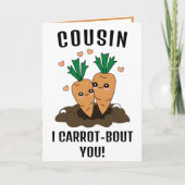 キュートカおもしろいロットプリンいとこのハッピーバースデー サンキューカード (正面)