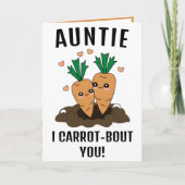 キュートカおもしろいロットプン叔母ハッピーバースデー サンキューカード (正面)