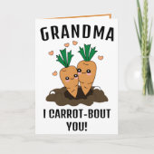 キュートカおもしろいロットプン祖母ハッピーバースデー サンキューカード (正面)