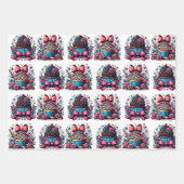 キュートカお洒落ップパーソナライズされたケーキ誕生日 ラッピングペーパーシート (正面3)