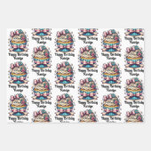 キュートカお洒落ップパーソナライズされたケーキ誕生日 ラッピングペーパーシート (正面2)