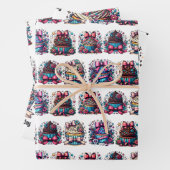 キュートカお洒落ップパーソナライズされたケーキ誕生日 ラッピングペーパーシート (インサイチュ)