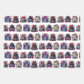 キュートカお洒落ップパーソナライズされたケーキ誕生日 ラッピングペーパーシート (正面)