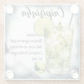 キュートカイピリンハカクテルレシピ ガラスコースター (裏面)