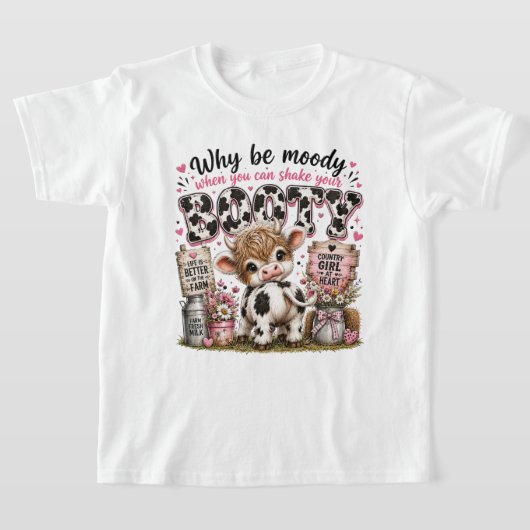 キュートカウのヒップ Tシャツ (レイダウン)