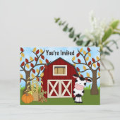 キュートカウアンドバーンオータム誕生日招待状 招待状 (スタンド正面)