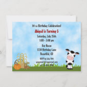 キュートカウアンドバーンオータム誕生日招待状 招待状 (裏面)