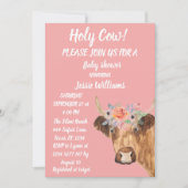キュートカウファームカントリーベビーガールウェスタンフローラ 招待状 (正面)