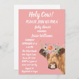 キュートカウファームカントリーベビーガールウェスタンフローラ 招待状