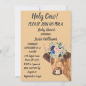 キュートカウファームカントリー男の赤ちゃんウェスタンフローラ 招待状 (正面)