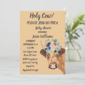 キュートカウファームカントリー男の赤ちゃんウェスタンフローラ 招待状 (スタンド正面)