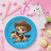 キュートカウボーイアンドホースウェスタン誕生日 ペーパープレート