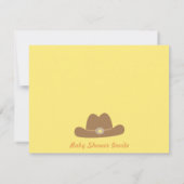 キュートカウボーイウェスタンをテーマにしたベビーシャワー招待状 招待状 (裏面)