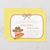 キュートカウボーイウェスタンをテーマにしたベビーシャワー招待状 招待状 (正面/裏面)