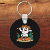 キュートカウボーイウェスタン幽霊for秋不気味ハロウィー キーホルダー (正面)
