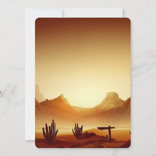 キュートカウボーイファーストロデオ誕生日 招待状 (裏面)