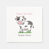 キュートカウ誕生日ナプキンス スタンダードカクテルナプキン (正面)