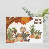 キュートカカカローオータム誕生日招待状 招待状 (スタンド正面)