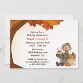 キュートカカカローオータム誕生日招待状 招待状 (裏面)