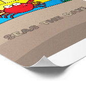 キュートカカラフルニイラストレーション-海アニマルアート ポスター (角)