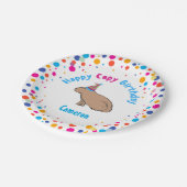 キュートカカラフルピバラ子供の誕生日パーティー ペーパープレート (アングル)