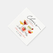 キュートカクテルブライダルシャワーパーティー スタンダードカクテルナプキン (角)