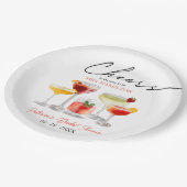 キュートカクテルブライダルシャワーパーティー ペーパープレート (アングル)