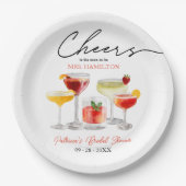 キュートカクテルブライダルシャワーパーティー ペーパープレート (正面)