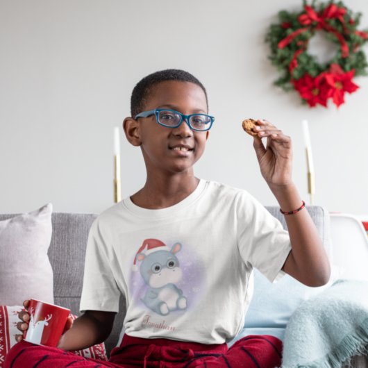 キュートカスタマイズなクリスマスのヒッポキッズ Tシャツ