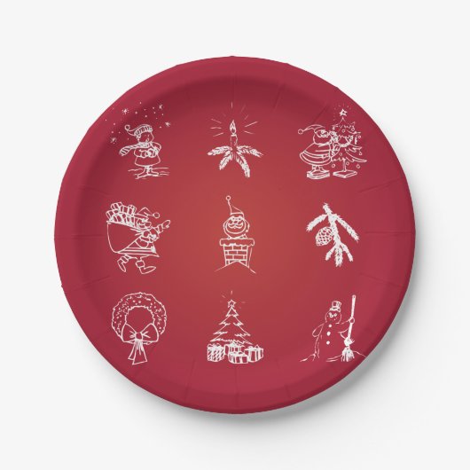 キュートカスタマイズクリスマスデザイン ペーパープレート (正面)