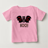 キュートカスタムこうもりヴァンパイアBOOハロウィーン幼児 ベビーTシャツ (正面)