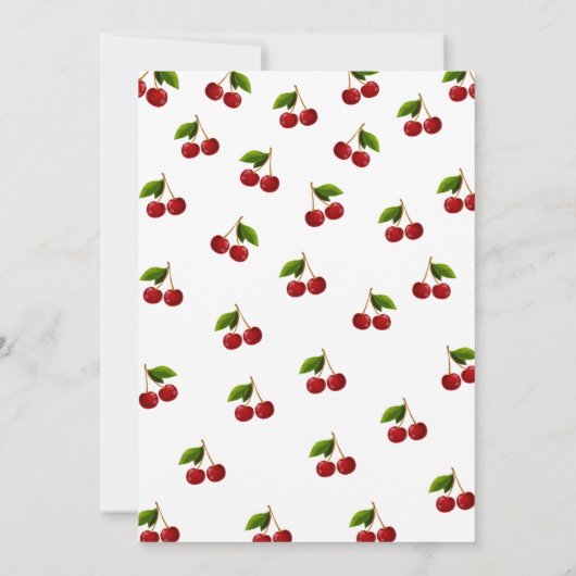 キュートカスタムさくらんぼ誕生日の招待状 招待状 (裏面)