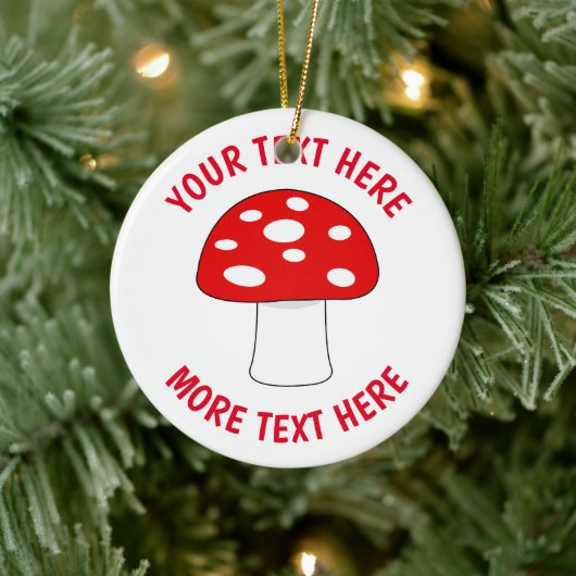 キュートカスタムな赤いキノコのクリスマスツリーオーナメント セラミックオーナメント (ツリー)