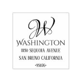 キュートカスタムイニシャルモノグラム差出人住所 ラバースタンプ (インプリント)