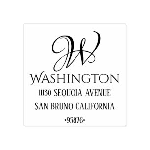 キュートカスタムイニシャルモノグラム差出人住所 ラバースタンプ