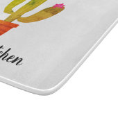 キュートカスタムサボテンの植物を持つガラスの切断板 カッティングボード (角)