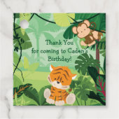 キュートカスタムジャングル子供の誕生日パーティーグリーン フェイバータグ (正面)