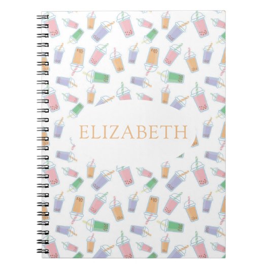 キュートカスタムバブルティーボバパステル ノートブック (正面)