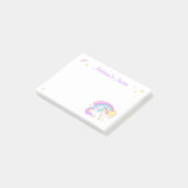 キュートカスタムパーソナライズされたレインボーユニコーン ポストイット (アングル)