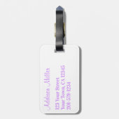 キュートカスタムパーソナライズされたレインボーユニコーン ラゲッジタグ (裏面縦)