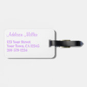 キュートカスタムパーソナライズされたレインボーユニコーン ラゲッジタグ (裏面横)