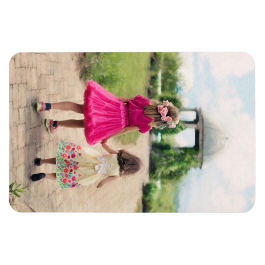 キュートカスタムパーソナライズされた写真テンプレート マグネット (横)