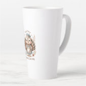 キュートカスタムメッセージターキーホリデイ カフェラテマグ (右アングル)