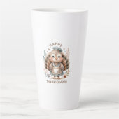 キュートカスタムメッセージターキーホリデイ カフェラテマグ (正面)