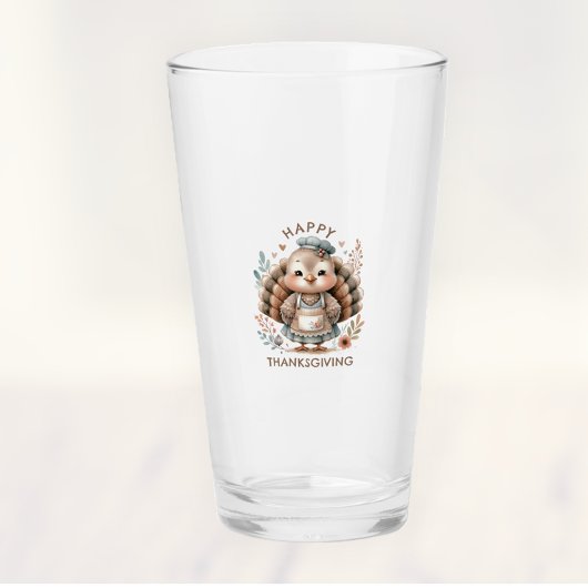 キュートカスタムメッセージターキーホリデー飲み物用品 タンブラーグラス
