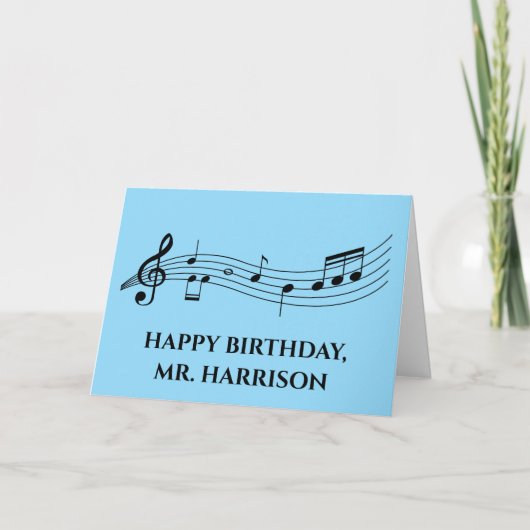 キュートカスタム先生バンドディレクター誕生日 カード (正面)