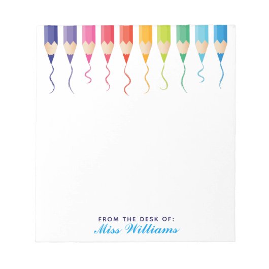 キュートカスタム先生レインボー芸術的 ノートパッド (正面)