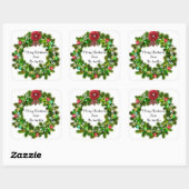 キュートカスタム文字クリスマスグリーンホリデーリース スクエアシール (シート)