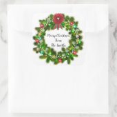 キュートカスタム文字クリスマスグリーンホリデーリース スクエアシール (バッグ)