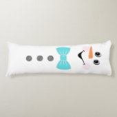 キュートカスタム雪だるまとティール（緑がかった色）ブルーボウタイ ボディピロー (正面)